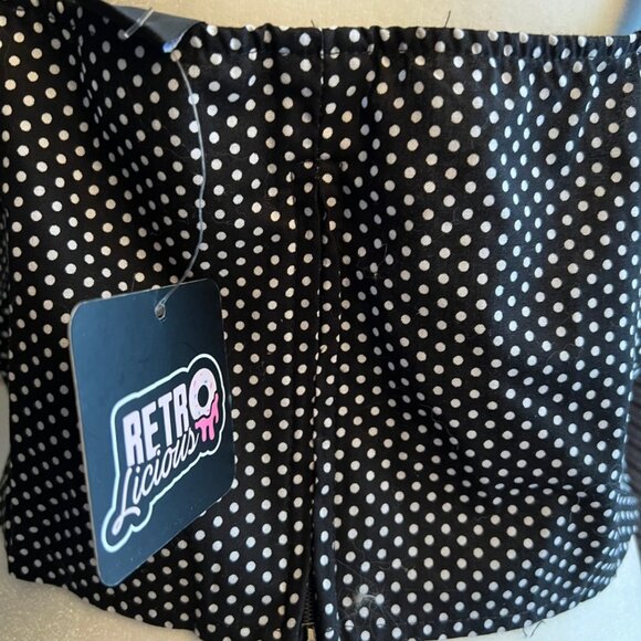 Retrolicious Polka dot pinup style summer crop top XL - Picture 2 of 8